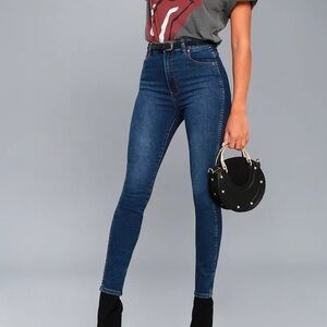 Rollas eastcoast high rise super skinny jeans size 26 dark wash